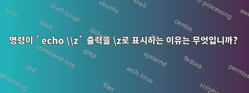 명령이 `echo \\z` 출력을 \z로 표시하는 이유는 무엇입니까?