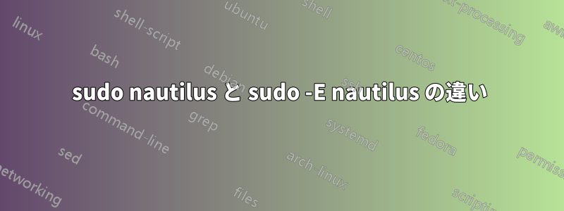 sudo nautilus と sudo -E nautilus の違い