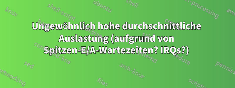 Ungewöhnlich hohe durchschnittliche Auslastung (aufgrund von Spitzen-E/A-Wartezeiten? IRQs?)