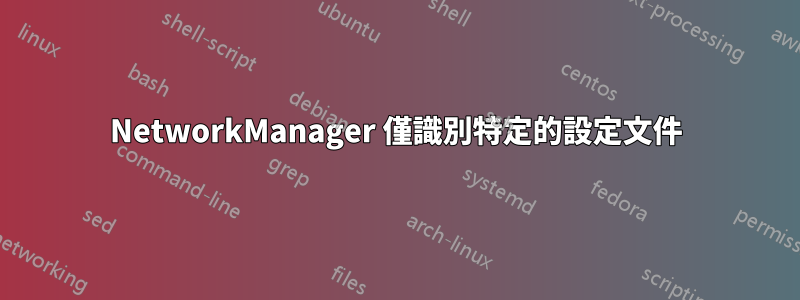 NetworkManager 僅識別特定的設定文件