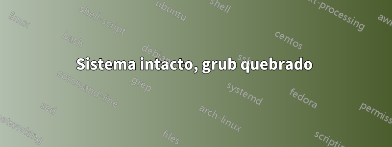 Sistema intacto, grub quebrado