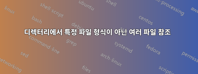 디렉터리에서 특정 파일 형식이 아닌 여러 파일 참조 