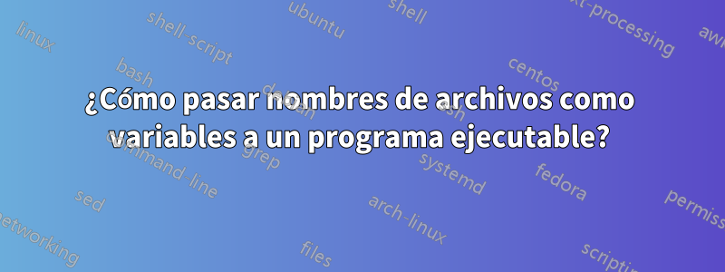 ¿Cómo pasar nombres de archivos como variables a un programa ejecutable?