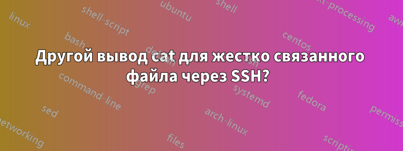 Другой вывод cat для жестко связанного файла через SSH? 