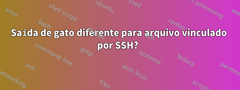 Saída de gato diferente para arquivo vinculado por SSH? 