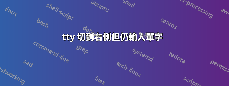 tty 切到右側但仍輸入單字 