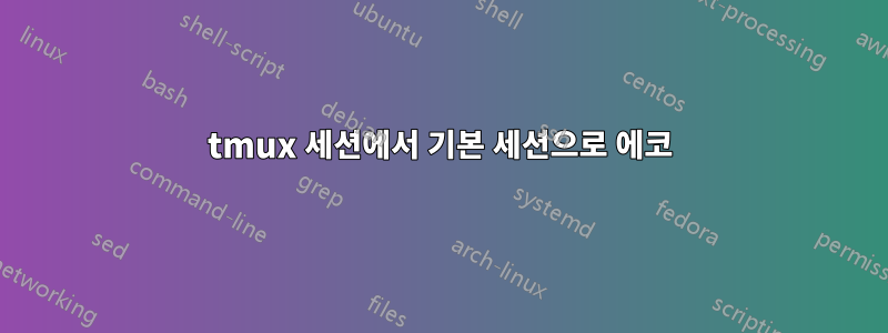 tmux 세션에서 기본 세션으로 에코