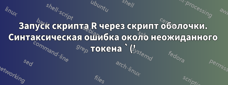 Запуск скрипта R через скрипт оболочки. Синтаксическая ошибка около неожиданного токена `('