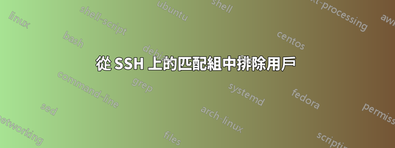 從 SSH 上的匹配組中排除用戶