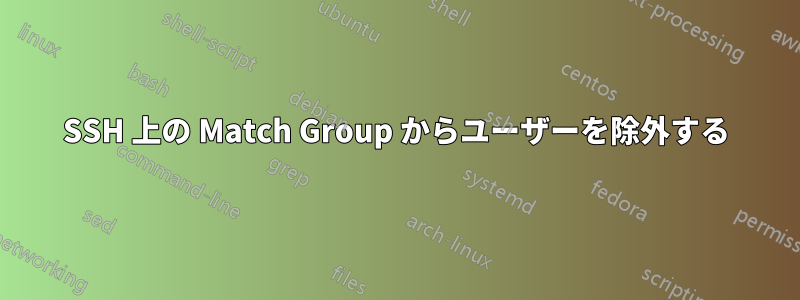 SSH 上の Match Group からユーザーを除外する