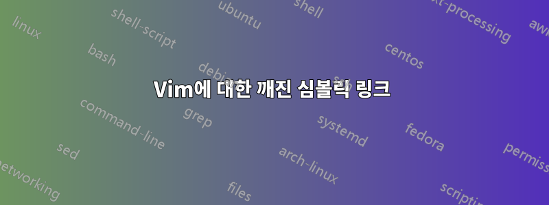 Vim에 대한 깨진 심볼릭 링크