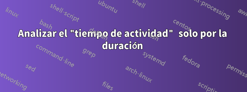 Analizar el "tiempo de actividad" solo por la duración