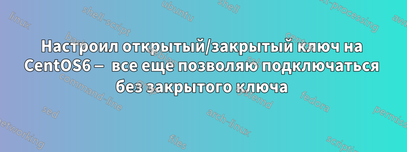 Настроил открытый/закрытый ключ на CentOS6 — все еще позволяю подключаться без закрытого ключа