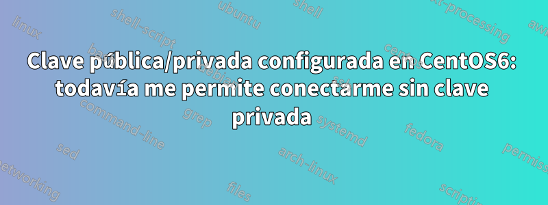Clave pública/privada configurada en CentOS6: todavía me permite conectarme sin clave privada