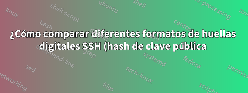 ¿Cómo comparar diferentes formatos de huellas digitales SSH (hash de clave pública)?