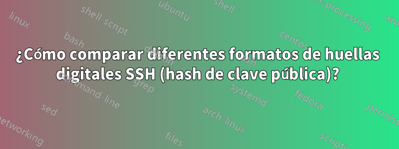 ¿Cómo comparar diferentes formatos de huellas digitales SSH (hash de clave pública)?