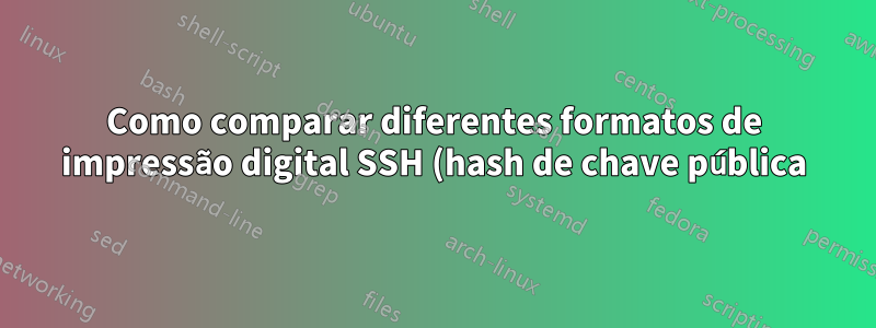 Como comparar diferentes formatos de impressão digital SSH (hash de chave pública)?