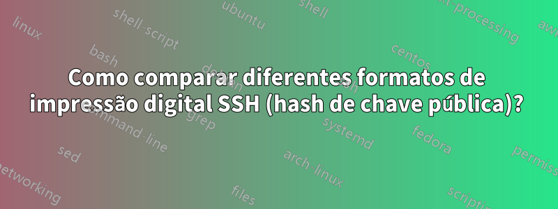 Como comparar diferentes formatos de impressão digital SSH (hash de chave pública)?
