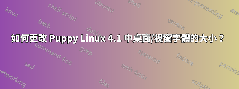 如何更改 Puppy Linux 4.1 中桌面/視窗字體的大小？