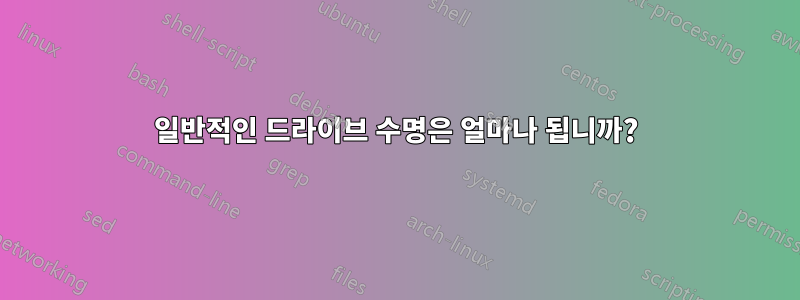 일반적인 드라이브 수명은 얼마나 됩니까?