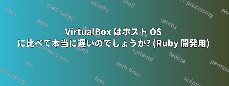 VirtualBox はホスト OS に比べて本当に遅いのでしょうか? (Ruby 開発用)
