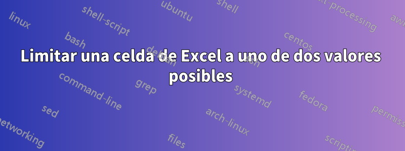 Limitar una celda de Excel a uno de dos valores posibles
