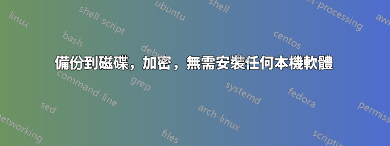 備份到磁碟，加密，無需安裝任何本機軟體