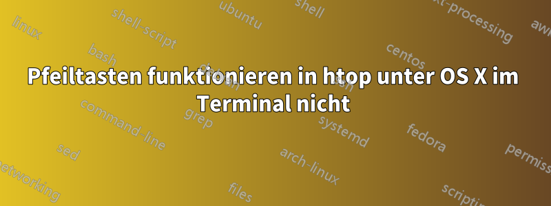 Pfeiltasten funktionieren in htop unter OS X im Terminal nicht