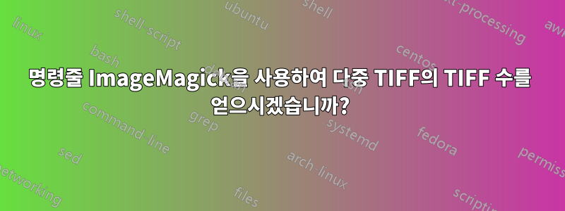 명령줄 ImageMagick을 사용하여 다중 TIFF의 TIFF 수를 얻으시겠습니까?