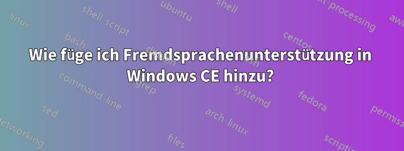 Wie füge ich Fremdsprachenunterstützung in Windows CE hinzu?
