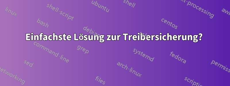 Einfachste Lösung zur Treibersicherung?