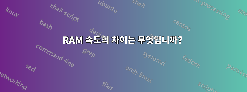 RAM 속도의 차이는 무엇입니까?