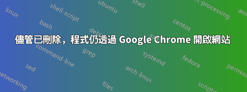 儘管已刪除,程式仍透過 Google Chrome 開啟網站