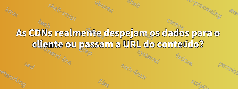 As CDNs realmente despejam os dados para o cliente ou passam a URL do conteúdo?
