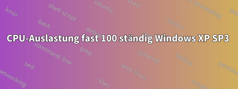 CPU-Auslastung fast 100 ständig Windows XP SP3
