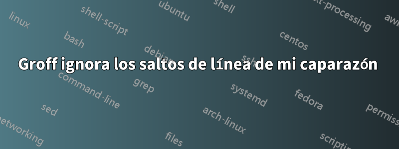 Groff ignora los saltos de línea de mi caparazón