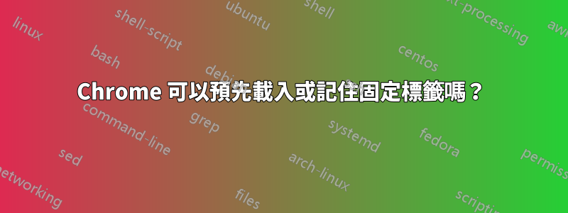 Chrome 可以預先載入或記住固定標籤嗎？