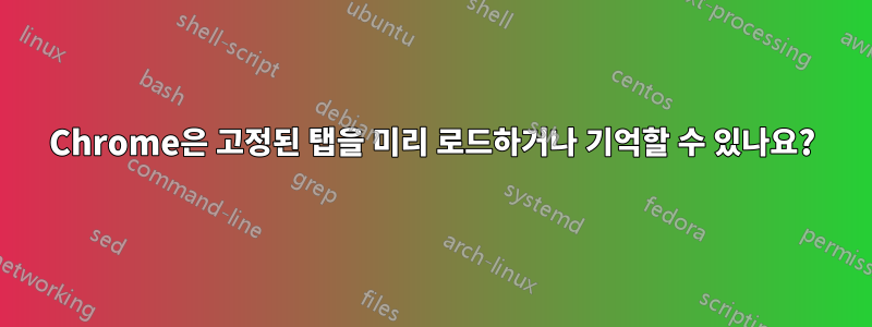 Chrome은 고정된 탭을 미리 로드하거나 기억할 수 있나요?