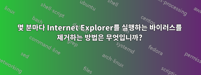 몇 분마다 Internet Explorer를 실행하는 바이러스를 제거하는 방법은 무엇입니까?