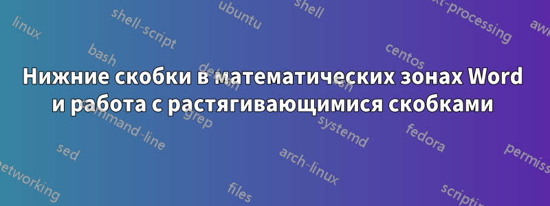Нижние скобки в математических зонах Word и работа с растягивающимися скобками