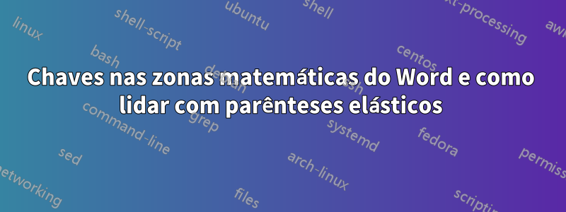 Chaves nas zonas matemáticas do Word e como lidar com parênteses elásticos