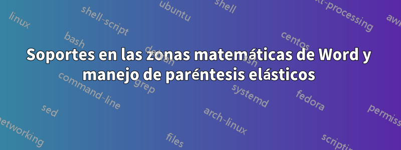 Soportes en las zonas matemáticas de Word y manejo de paréntesis elásticos