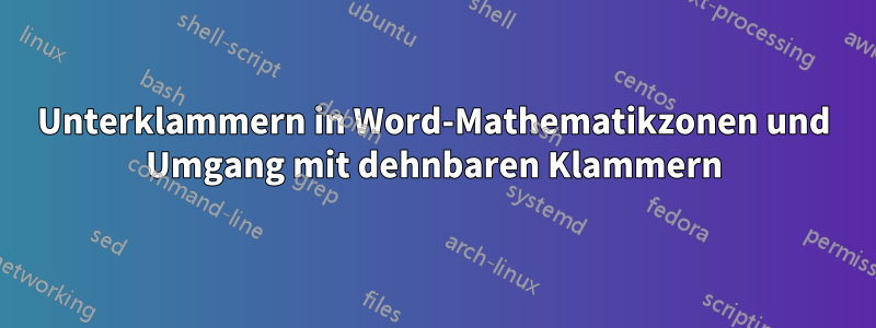 Unterklammern in Word-Mathematikzonen und Umgang mit dehnbaren Klammern