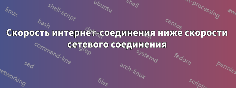 Скорость интернет-соединения ниже скорости сетевого соединения