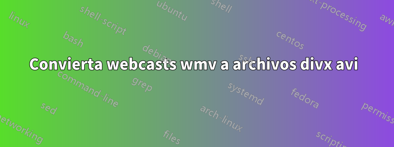 Convierta webcasts wmv a archivos divx avi 