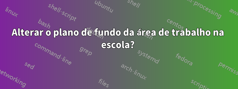 Alterar o plano de fundo da área de trabalho na escola?