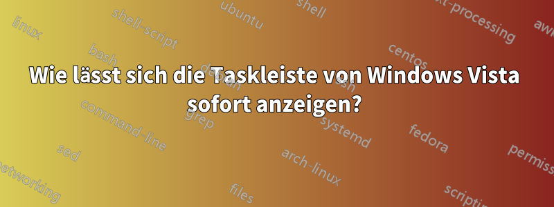 Wie lässt sich die Taskleiste von Windows Vista sofort anzeigen?