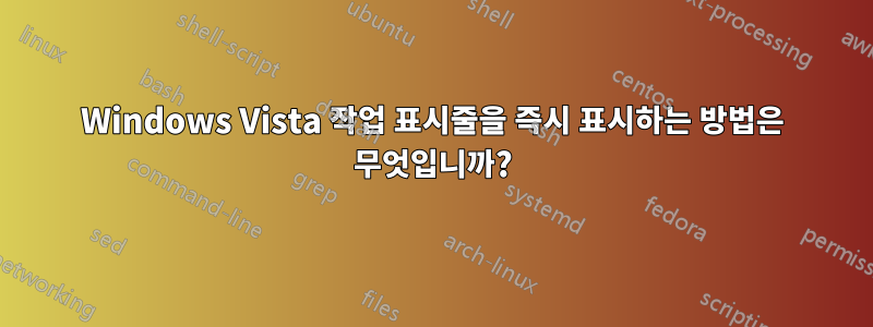 Windows Vista 작업 표시줄을 즉시 표시하는 방법은 무엇입니까?