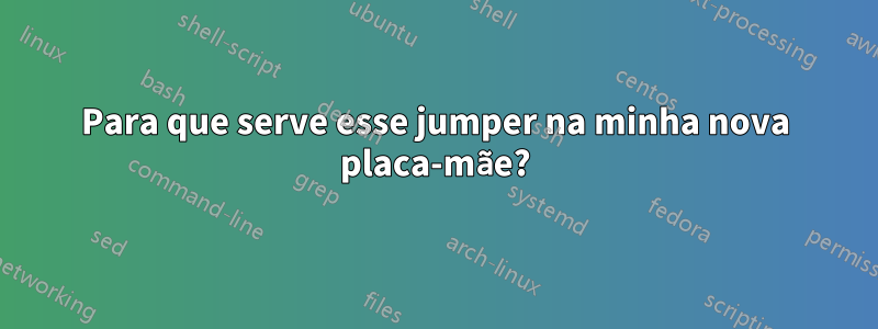 Para que serve esse jumper na minha nova placa-mãe?