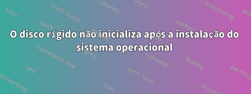 O disco rígido não inicializa após a instalação do sistema operacional